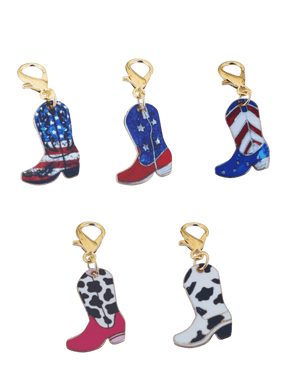 Western Boots Printed Keychain Set