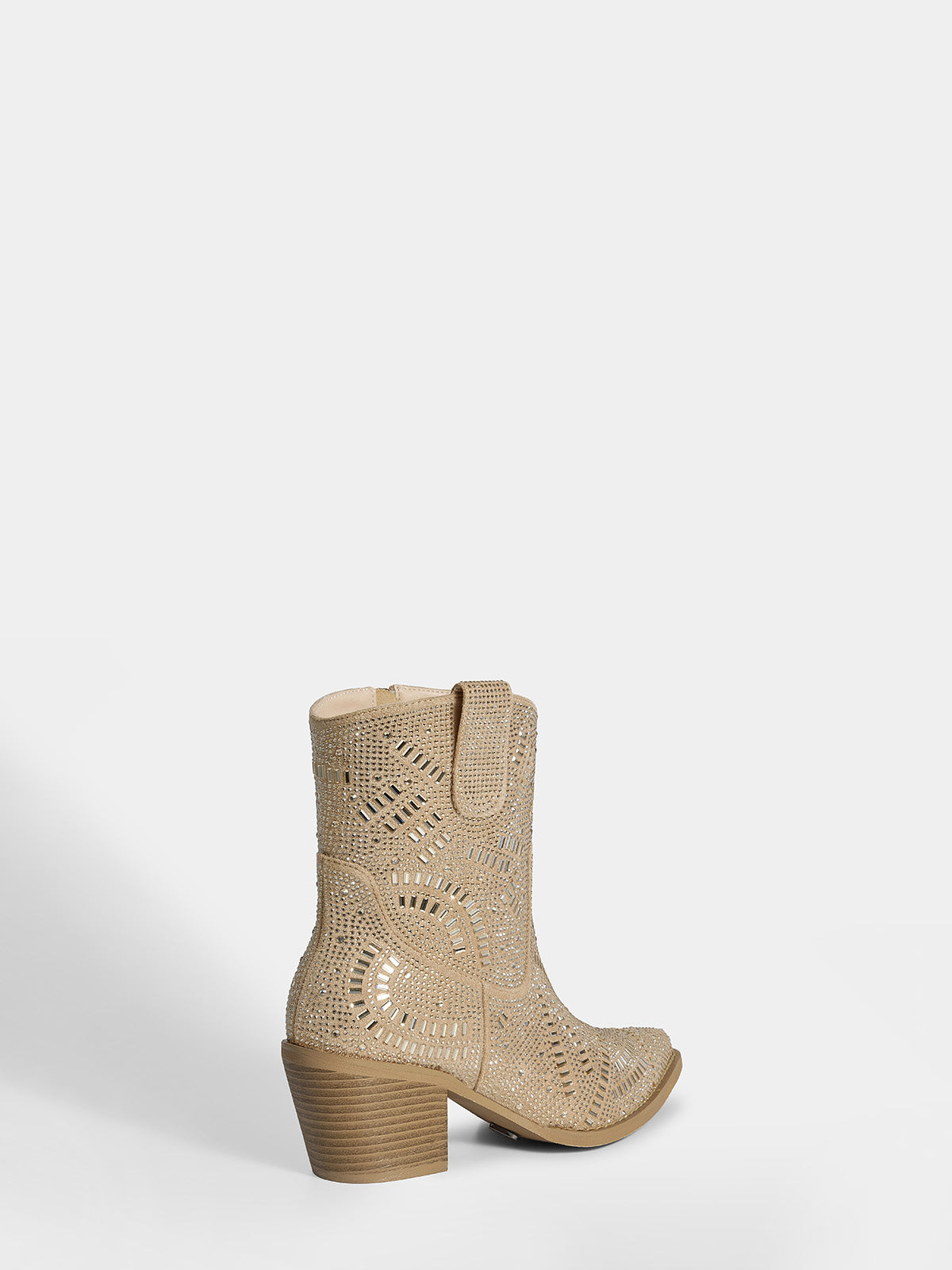 apricot-full-rhinestones-western-inspired-glitter-ankle-boots-mid-heel