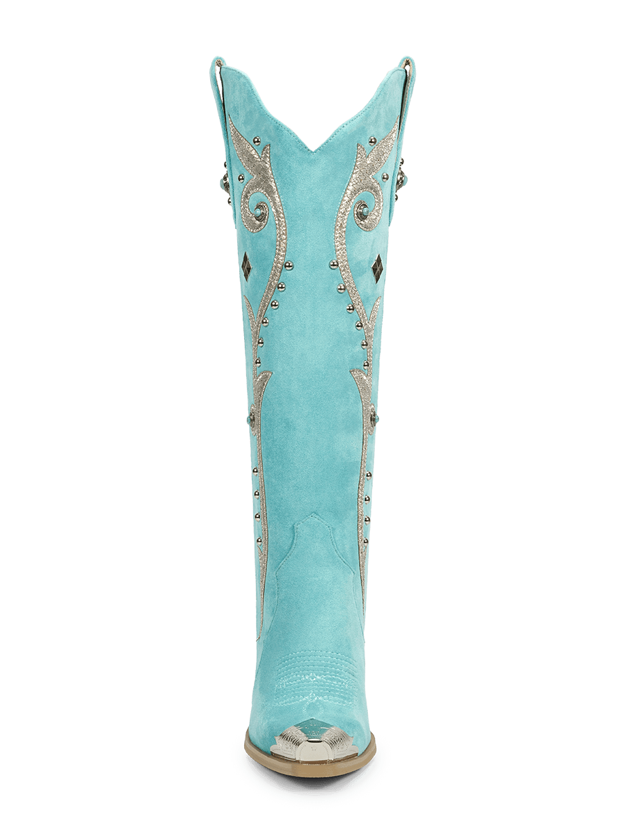 aquamarine-blue-and-silver-metal-decoration-knee-high-cowgirl-boots
