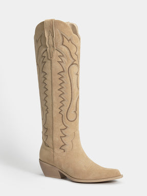 beige_faux_suede_zipper_side_view_cowgirl_boots