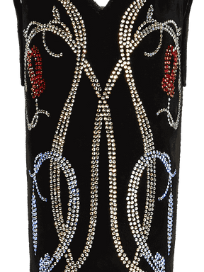 black-rhinestone-lily-pattern-faux-suede-cowgirl-boots