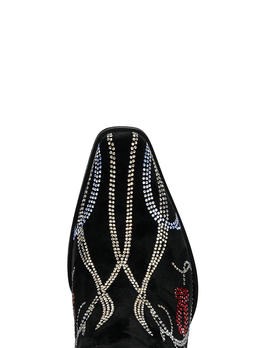 black-rhinestone-lily-pattern-snip-cowgirl-boots