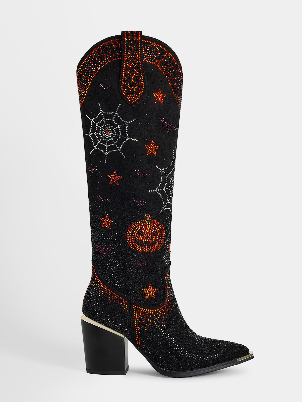 black_base_allover_rhinestone_pumpkin_halloween_western_boots