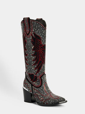 black_faux_suede_red_wing_heart_rhinestone_pointed_toe_cowgirl_boots