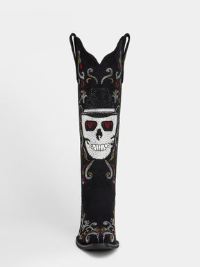 black_rhinestone_knee_high_western_cowgirl_boots