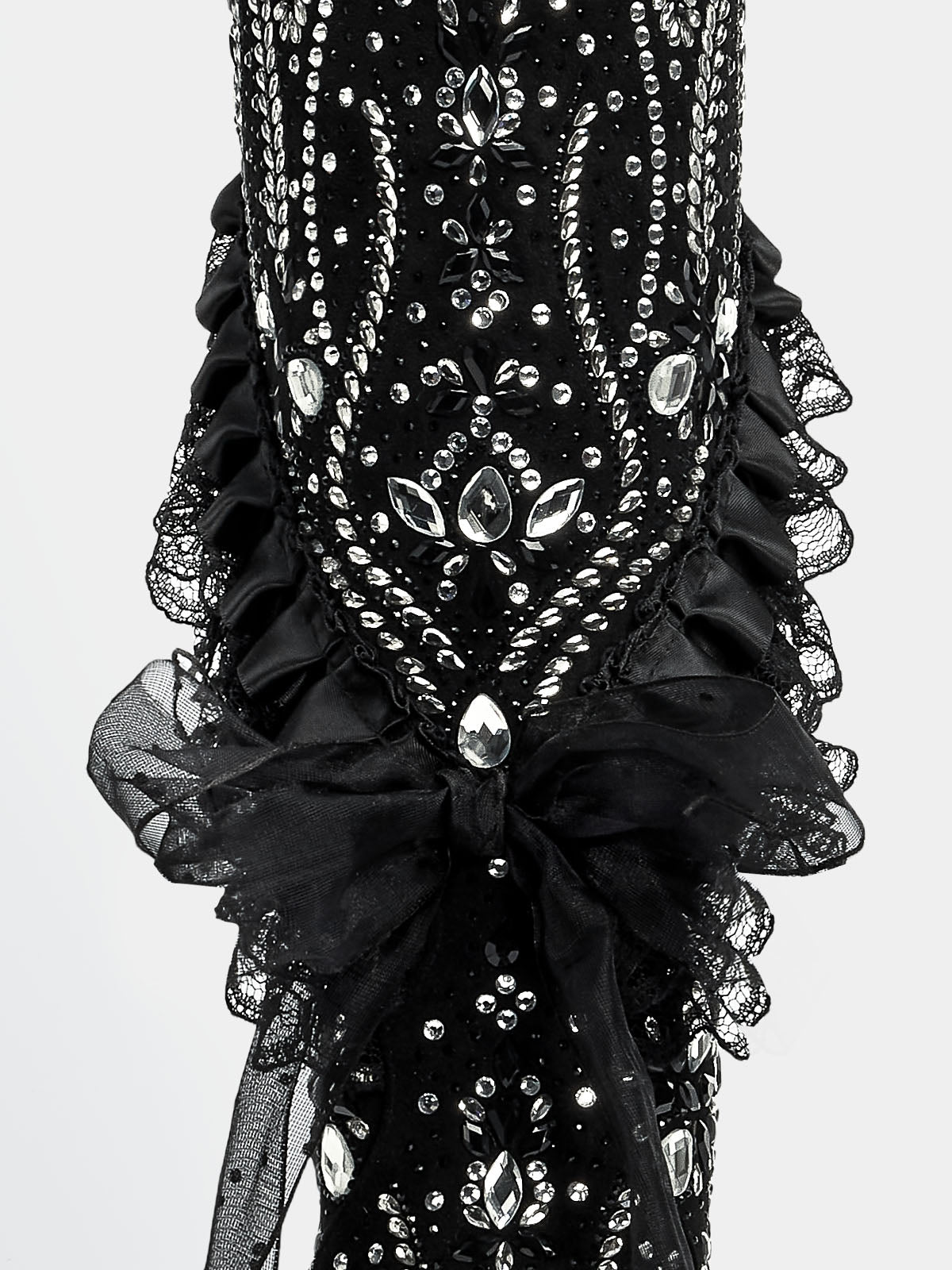 black_rhinestone_ruffle_lace_western_boots