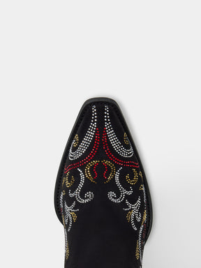 black_scroll_floral_snip_toe_western_cowgirl_boots