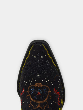 black_spider_web_rhinestone_snip_toe_western_cowgirl_boots