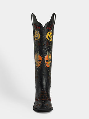 black_stud_embroidery_knee_high_western_cowgirl_boots
