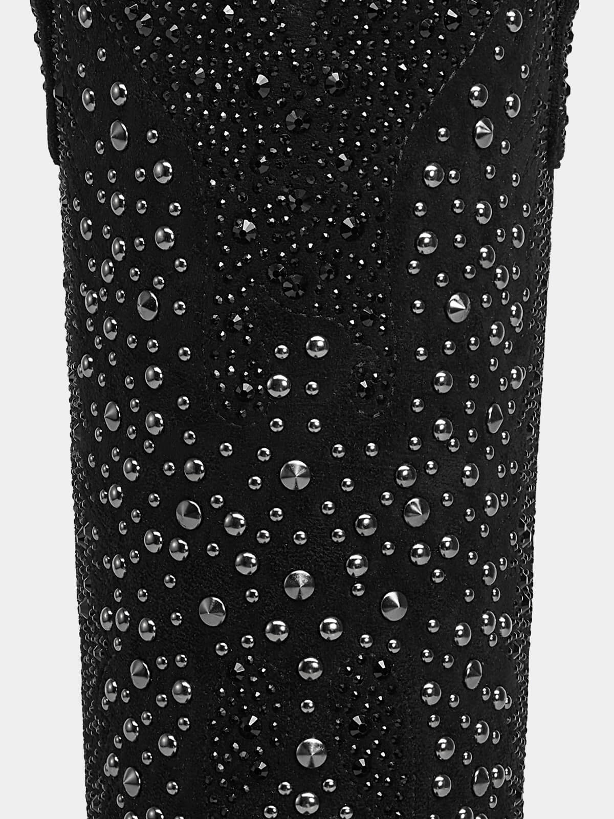 black_suede_full_rhinestone_stud_shaft_western_cowgirl_boots