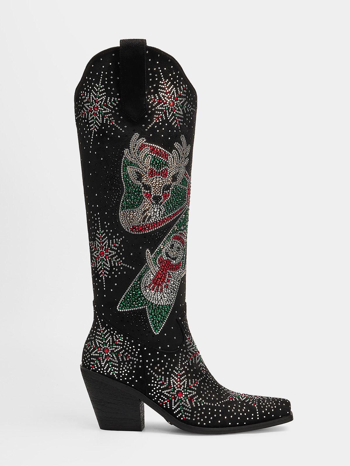 black_suede_snowflake_rhinestone_christmas_cowgirl_boots