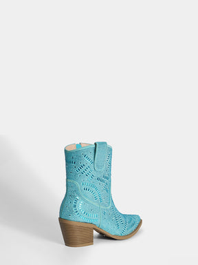 blue-full-rhinestones-western-inspired-glitter-ankle-boots-mid-heel