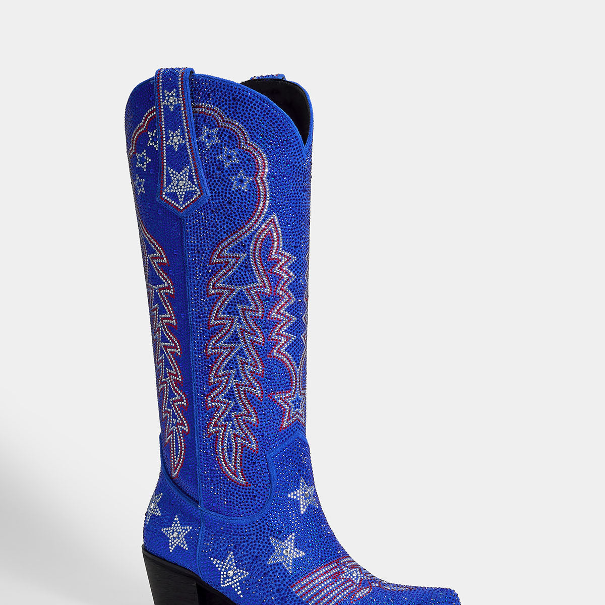 Blue Star Rhinestone Cowboy Flag Boots | WETKISS display picture 2