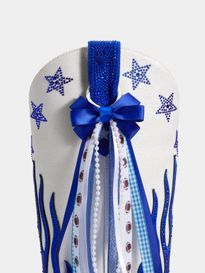Gameday Football Royal Blue Western Boot Bows  (No Standalone Shipping)