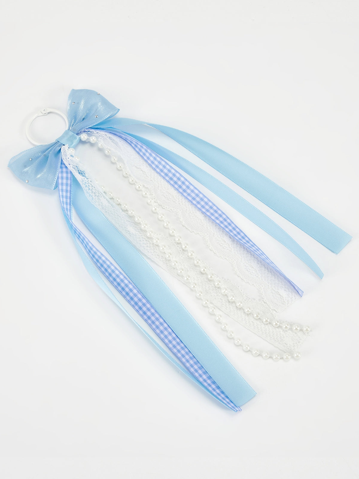 Blue Western Boot Bows with Pearls & Lace (No Standalone Shipping)