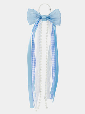 Blue Western Boot Bows with Pearls & Lace (No Standalone Shipping)