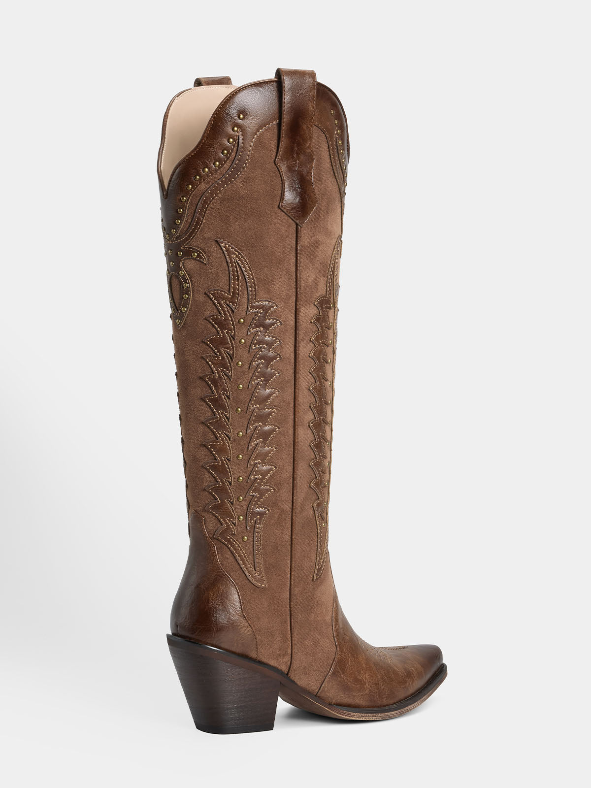 brown-embossed-leaf-rivets-western-boots-mid-heel