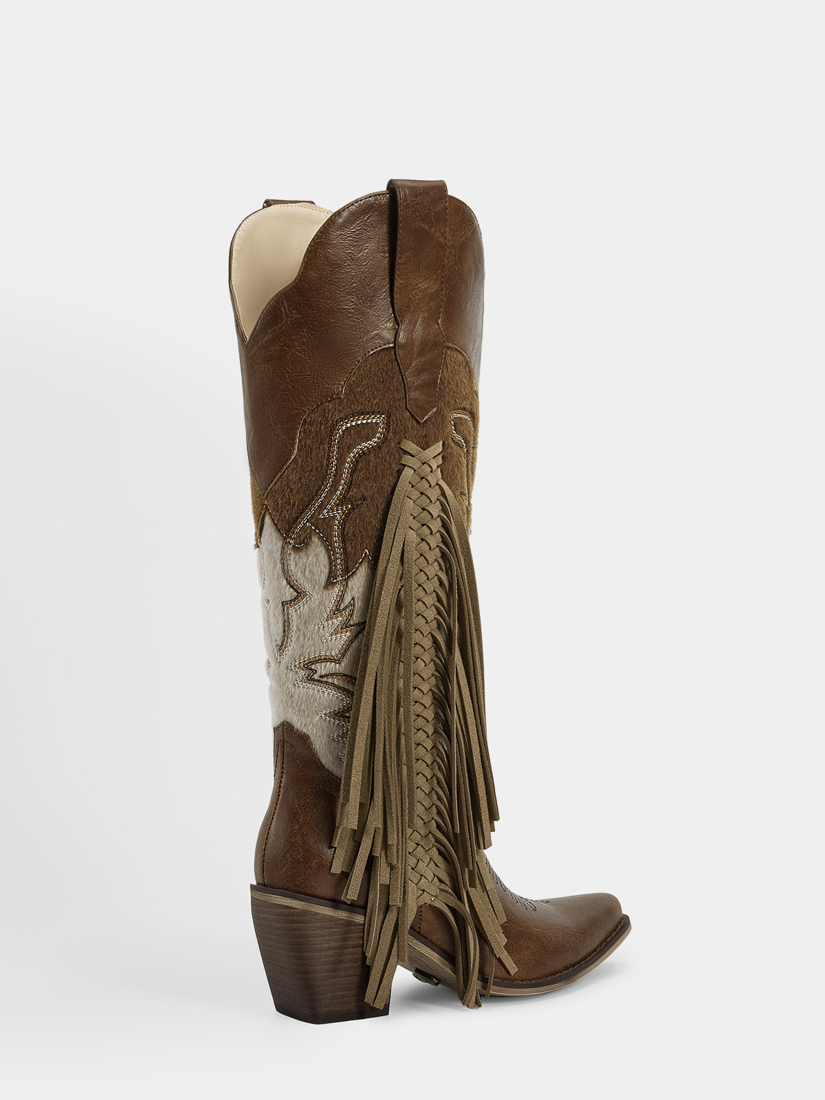 brown_knit_tassel_fur_spliced_western_boots