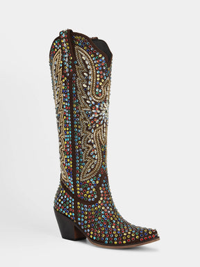 brown_multicolor_rhinestone_full_embellished_western_boots
