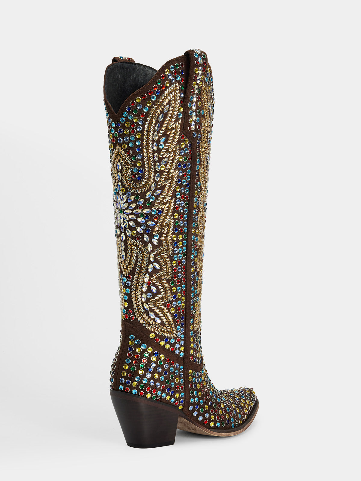 brown_multicolor_rhinestone_leaf_motif_western_boots