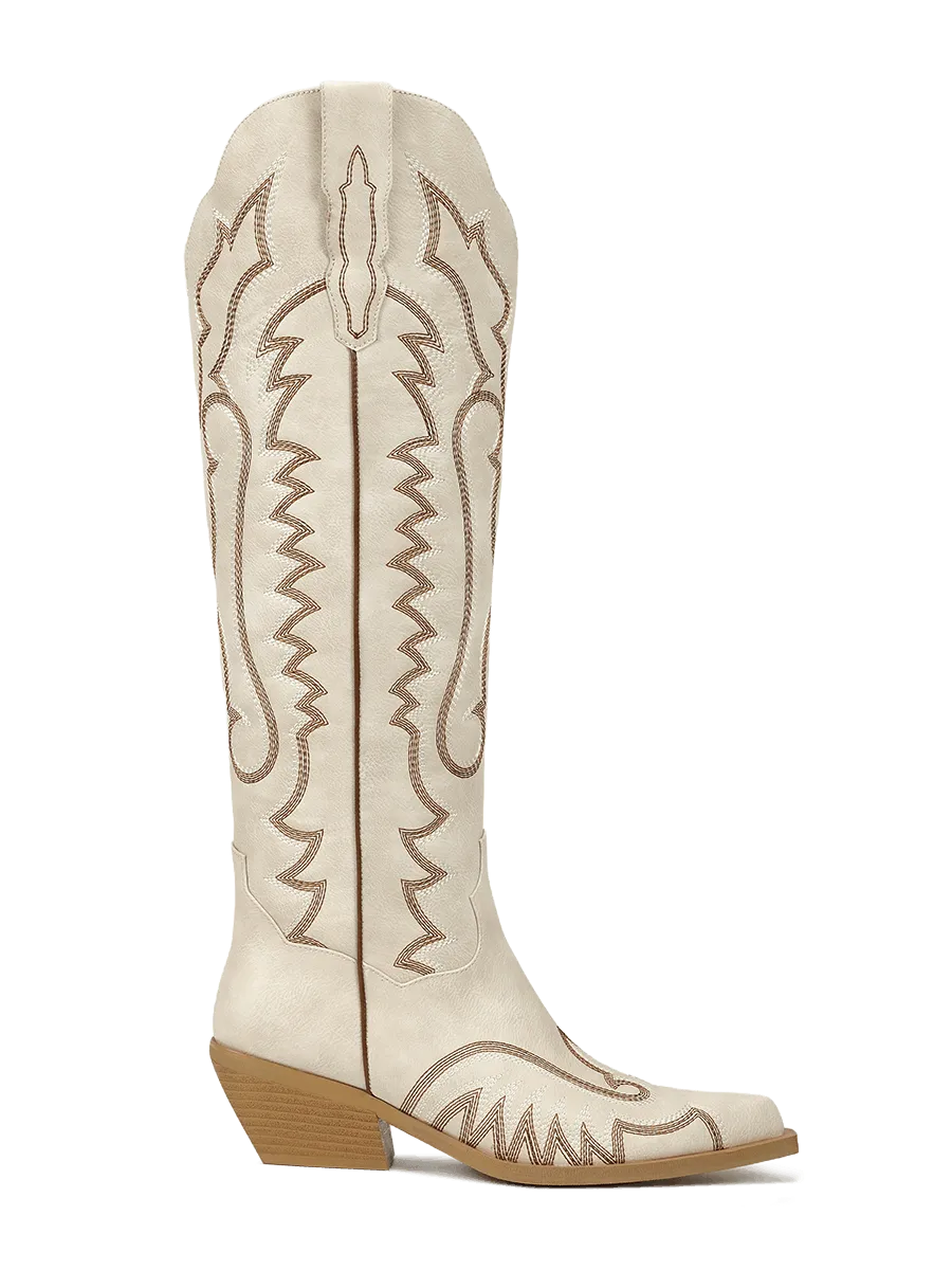 cowboy beige boots by wetkiss