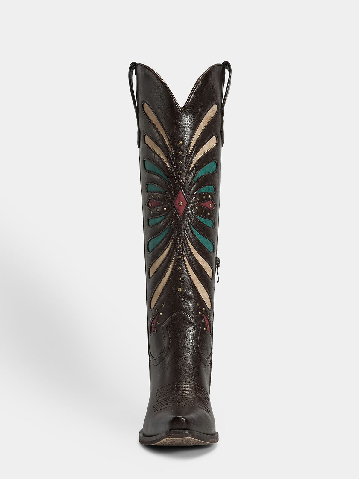 dark-brown-cut-out-butterfly-western-boots-knee-high