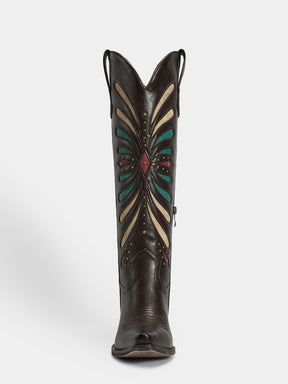 dark-brown-cut-out-butterfly-western-boots-knee-high