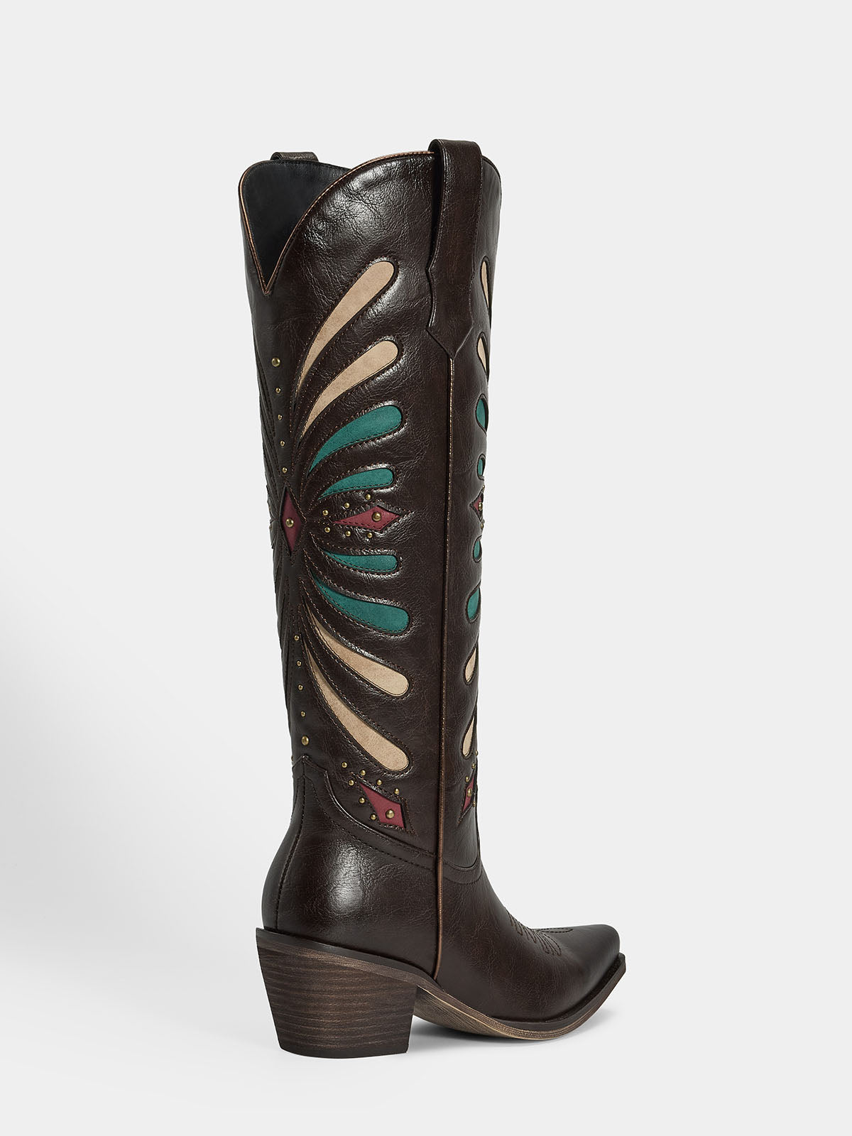 dark-brown-cut-out-butterfly-western-boots-mid-heel