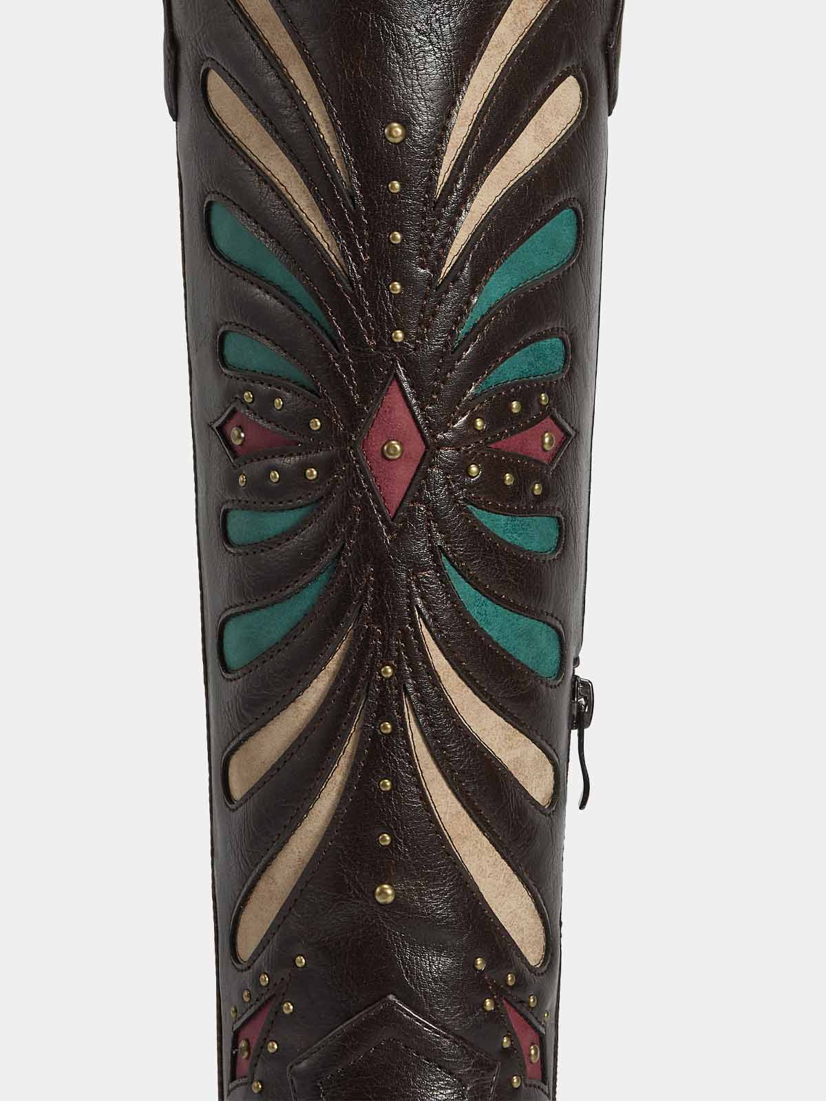 dark-brown-cut-out-butterfly-western-boots-pu