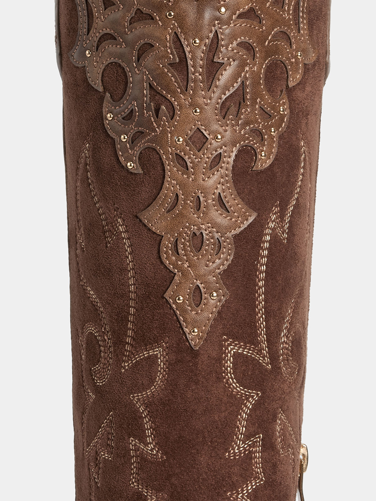 dark-brown-embossed-leather-embroidered-western-boots-faux-suede