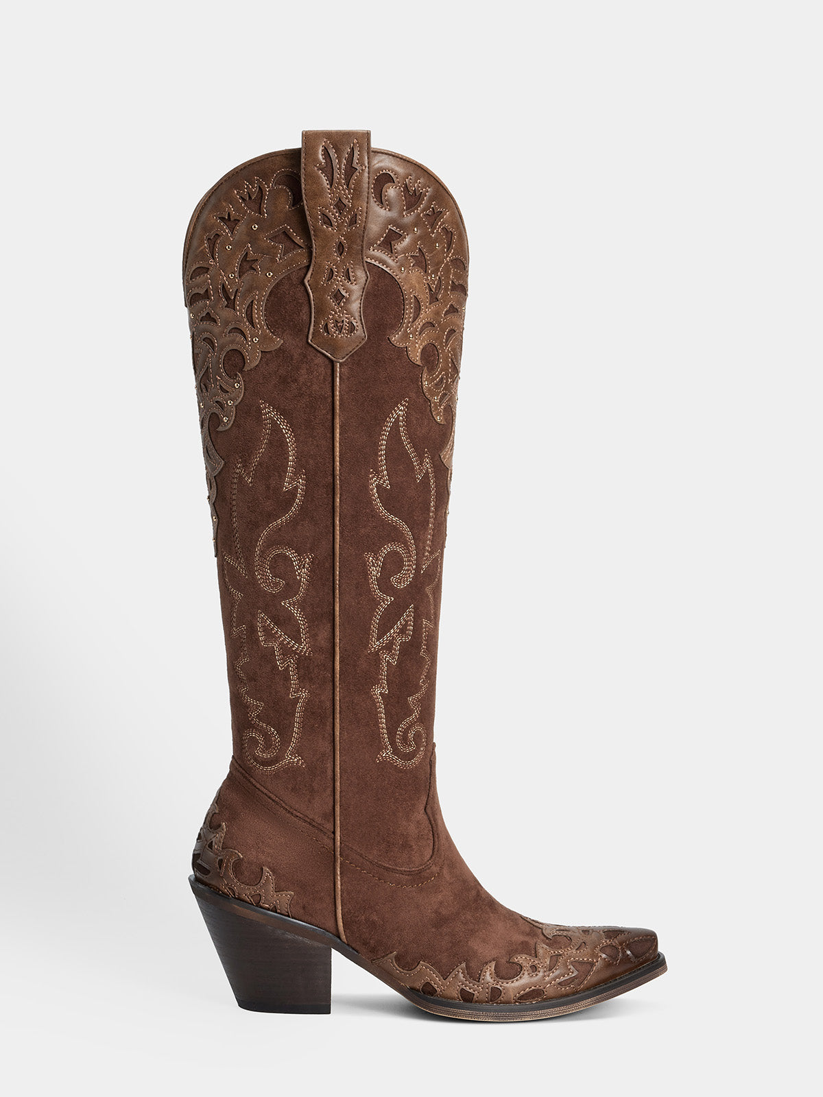 dark-brown-embossed-leather-embroidered-western-boots-side-zipper