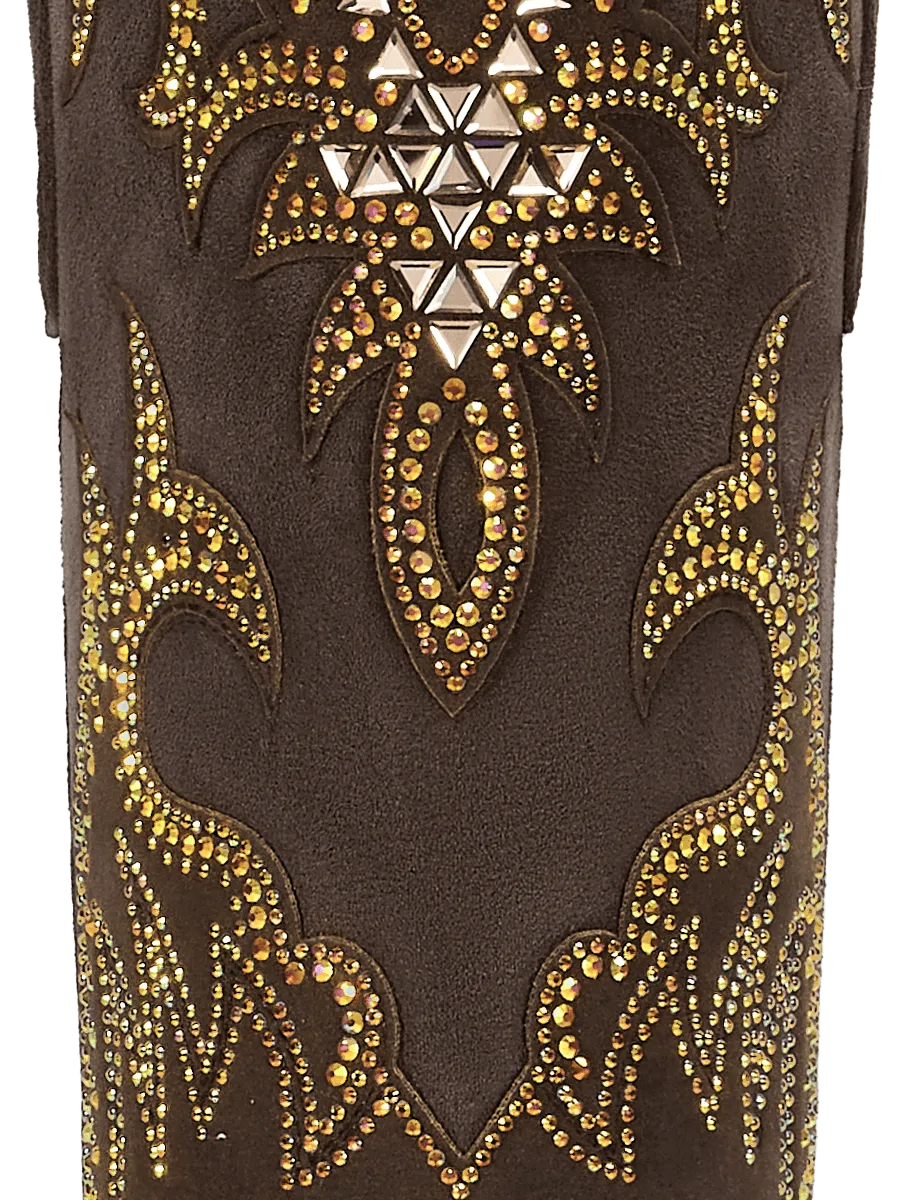 dark-brown-flame-rhinestones-fringe-faux-suede-cowgirl-boots