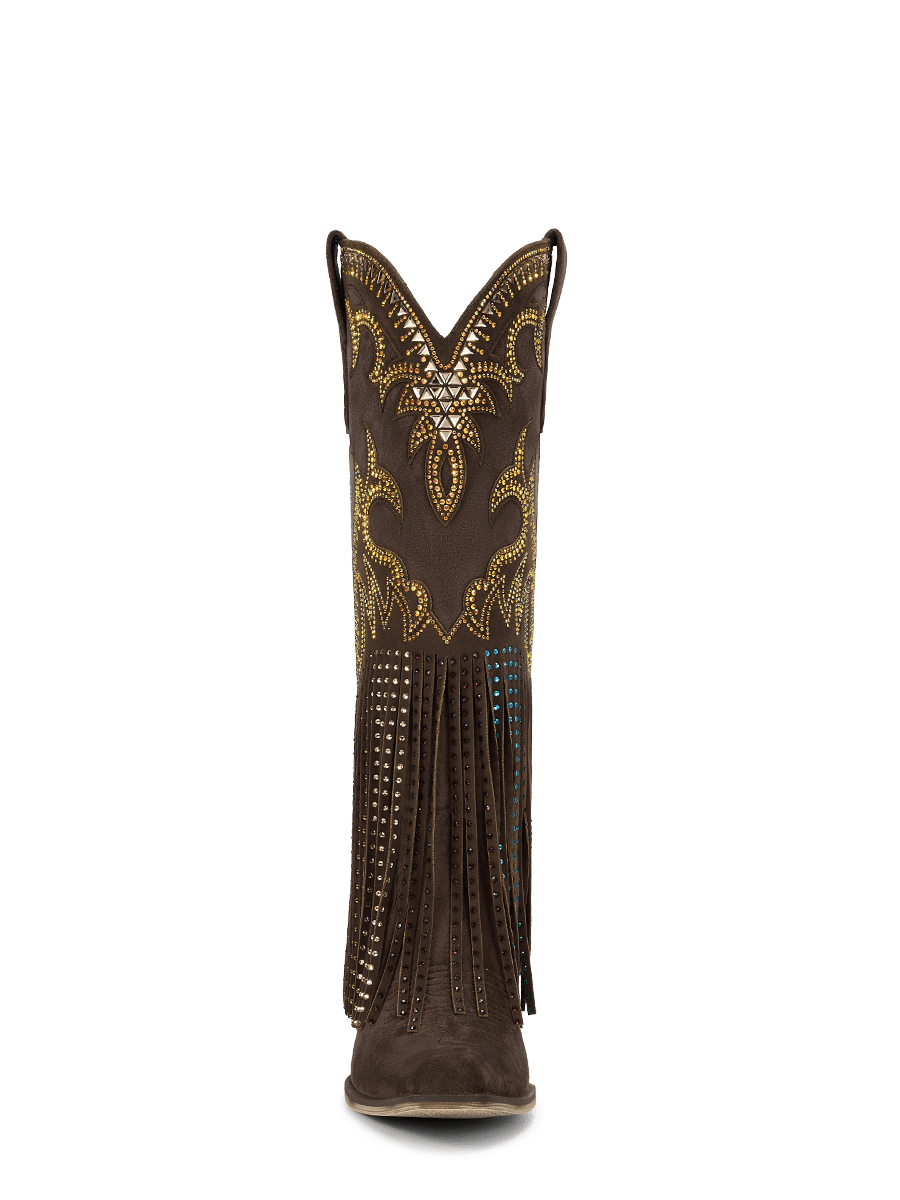 dark-brown-flame-rhinestones-fringe-mid-calf-cowgirl-boots