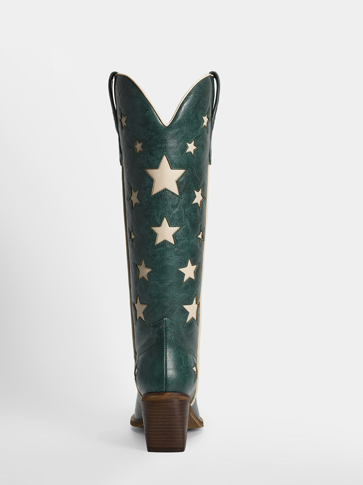 dark-green-cutout-star-pattern-cowgirl-boots-mid-heel