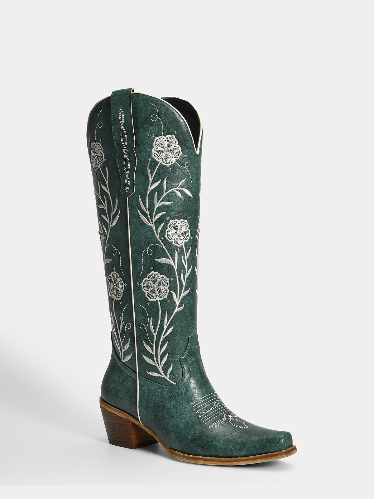 dark-green-embroidered-floral-motifs-cowgirl-boots
