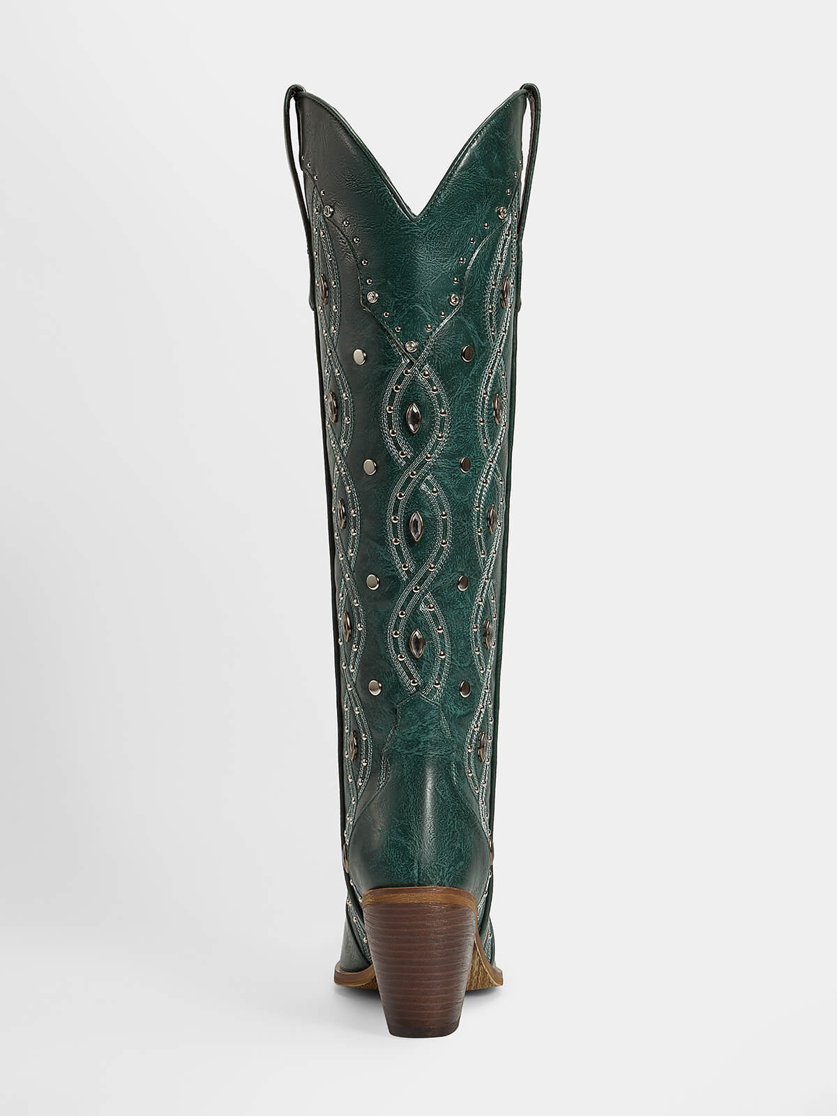 dark-green-embroidered-riveted-and-gemstone-western-boots-high-heel