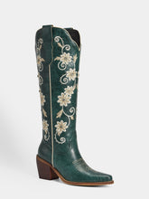 dark-green-riveted-embroidered-floral-western-boots