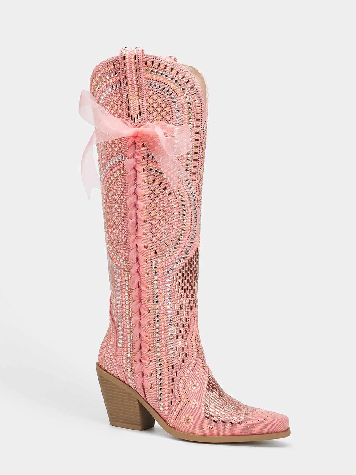 denim_rhinestone_laceup_pattern_western_cowgirl_boots