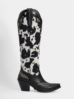 embroidered-rivets-cow-print-cowgirl-boots-side-zipper
