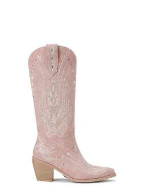 faded-pink-embroidered-leaf-bridal-cowboy-boots-side-zipper