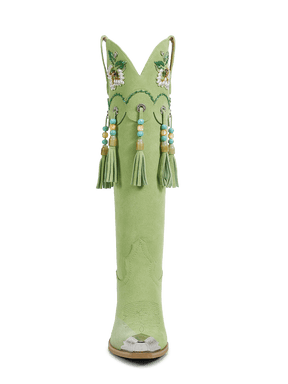 fresh-green-beaded-tassel-charms-cowgirl-boots-knee-high