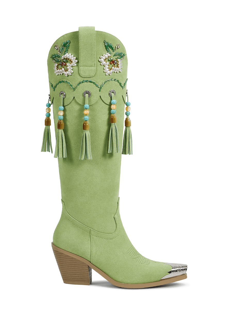 fresh-green-beaded-tassel-charms-cowgirl-boots-pull-on