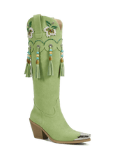 fresh-green-beaded-tassel-charms-cowgirl-boots