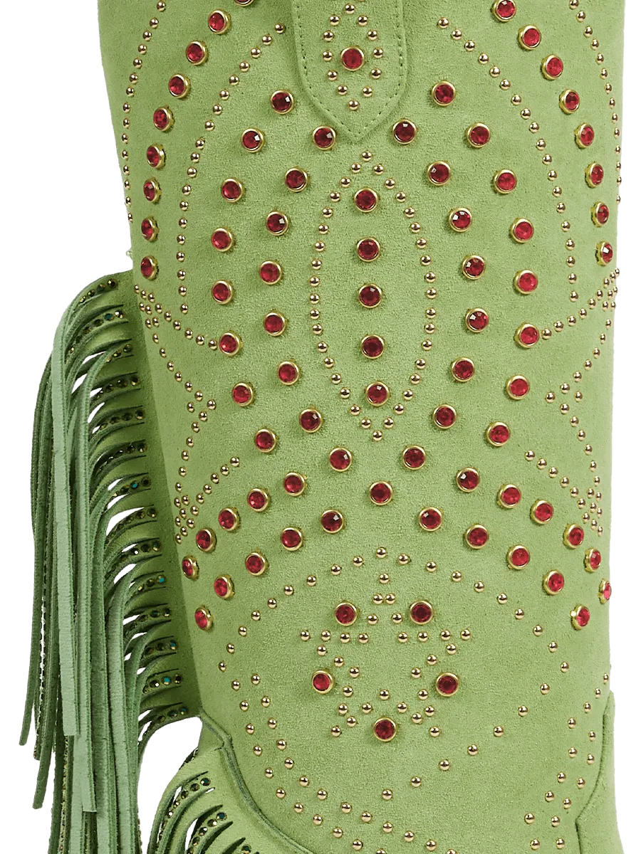 fresh-green-tassel-red-crystals-cowgirl-boots-faux-suede