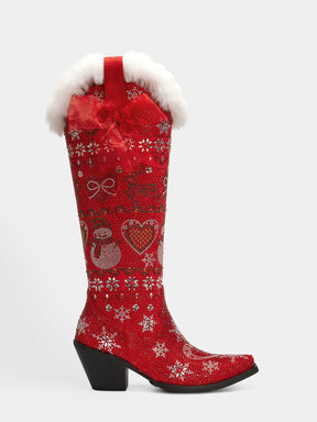 fur_bow_christmas_rhinestone_cowgirl_boots