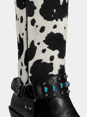 gemstone-strap-cow-print-cowgirl-boots-faux-haircalf