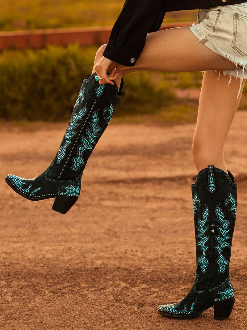 Women's Rhinestone Boots & Booties | Wetkiss Boots