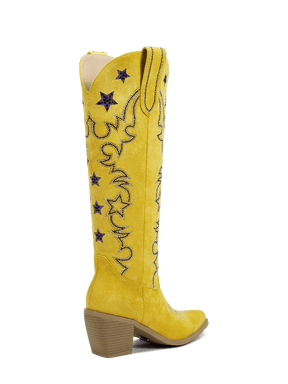 ginger-yellow-blue-rhinestones-star-cowgirl-boots-high-heel