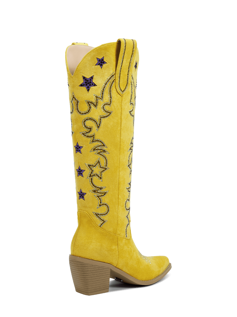 ginger-yellow-blue-rhinestones-star-cowgirl-boots-high-heel