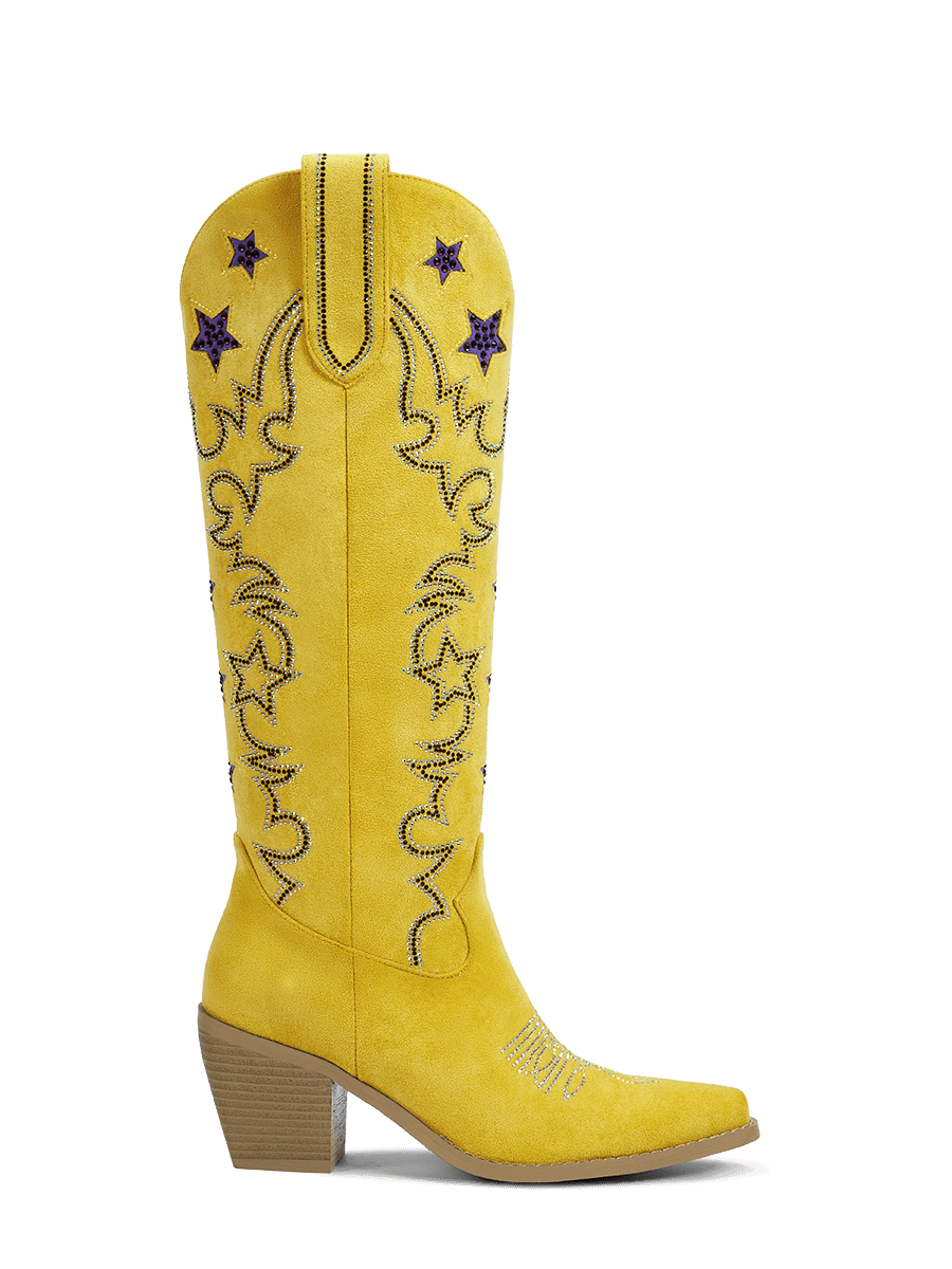 ginger-yellow-blue-rhinestones-star-cowgirl-boots-pull-on
